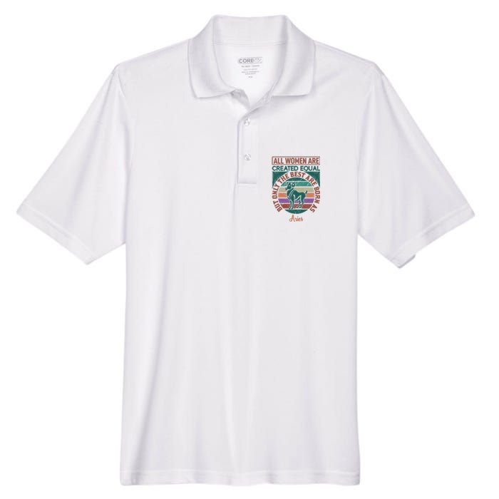 All Women Are Created Equal But The Best Are Born As Aries Men's Origin Performance Pique Polo