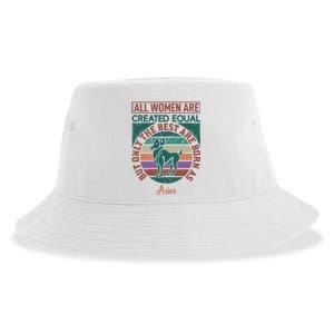 All Women Are Created Equal But The Best Are Born As Aries Sustainable Bucket Hat