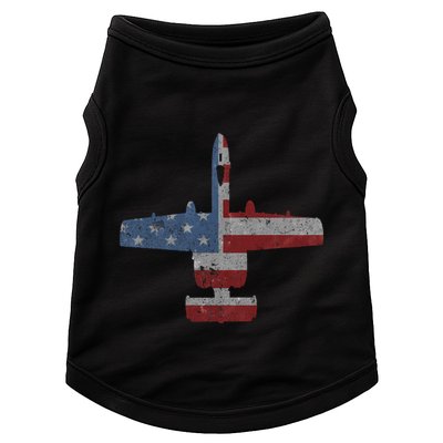 A10 Warthog Airplane American Flag Design Doggie Tank