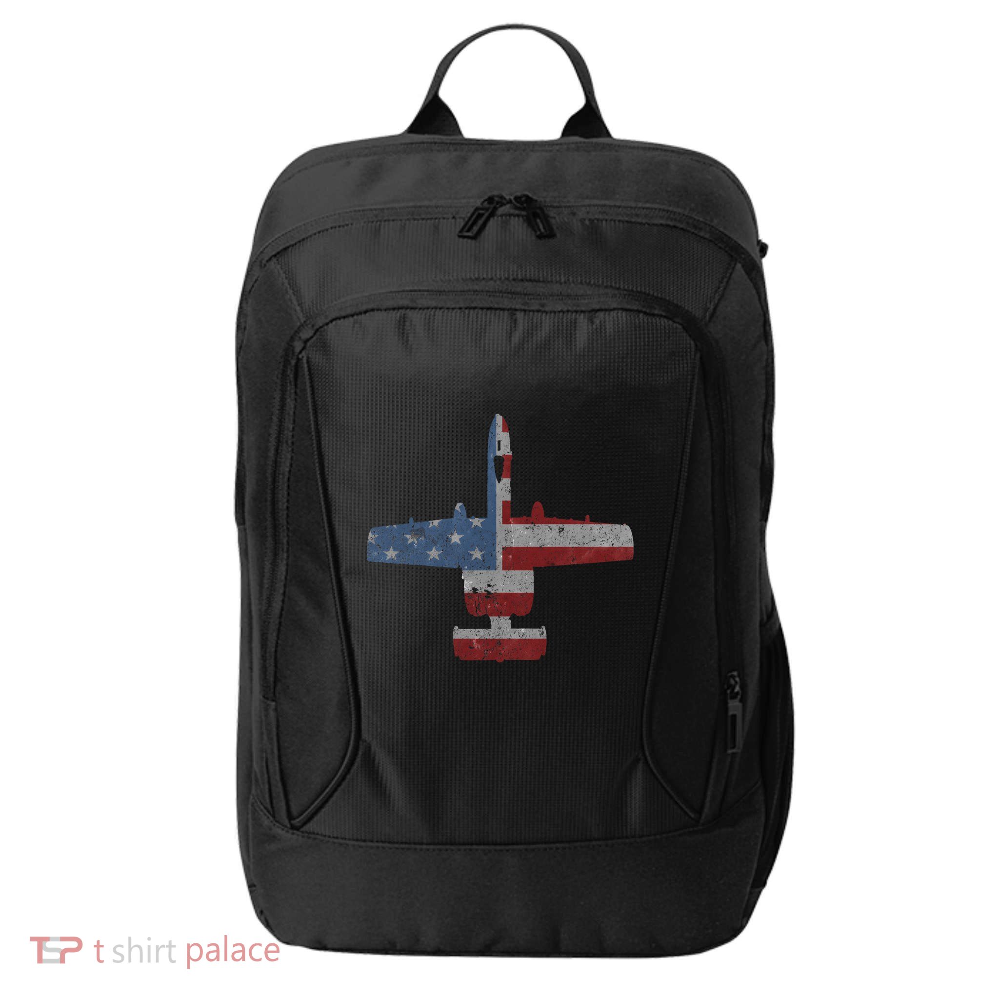 A10 Warthog Airplane American Flag Design City Backpack