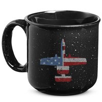 A10 Warthog Airplane American Flag Design 15oz Campfire Ceramic Mug