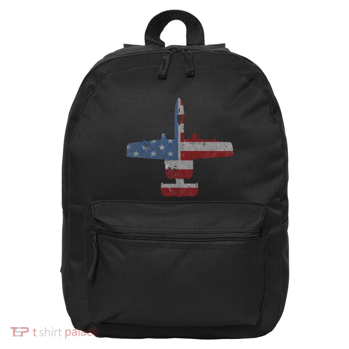 A10 Warthog Airplane American Flag Design 16 in Basic Backpack