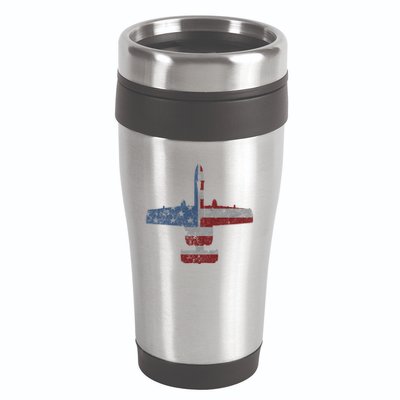 A10 Warthog Airplane American Flag Design 16oz Travel Tumbler