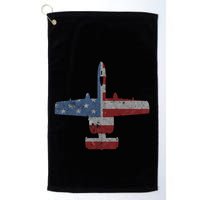 A10 Warthog Airplane American Flag Design Golf Towel