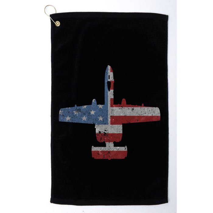 A10 Warthog Airplane American Flag Design Golf Towel