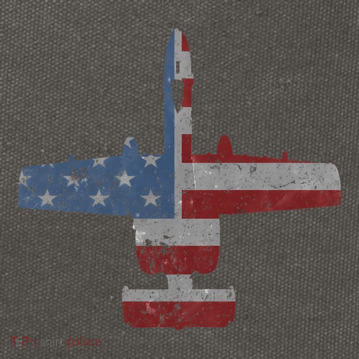 A10 Warthog Airplane American Flag Design Cotton Canvas Backpack
