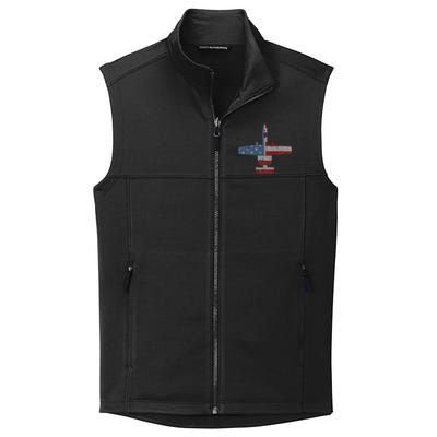 A10 Warthog Airplane American Flag Design Collective Smooth Fleece Vest