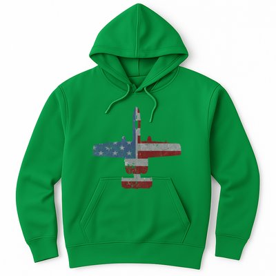 A10 Warthog Airplane American Flag Design Hoodie