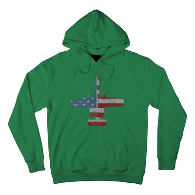 A10 Warthog Airplane American Flag Design Hoodie