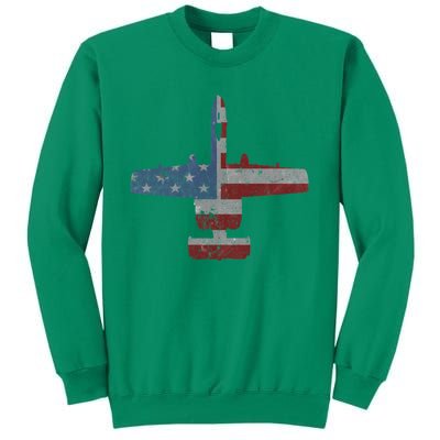 A10 Warthog Airplane American Flag Design Sweatshirt