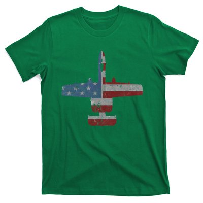 A10 Warthog Airplane American Flag Design T-Shirt