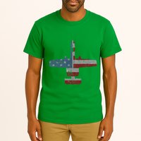 A10 Warthog Airplane American Flag Design Tall T-Shirt