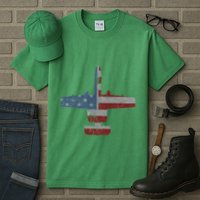 A10 Warthog Airplane American Flag Design Tall T-Shirt