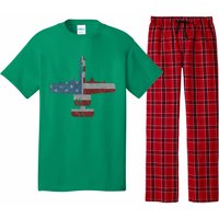 A10 Warthog Airplane American Flag Design Pajama Set