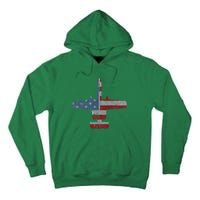 A10 Warthog Airplane American Flag Design Tall Hoodie