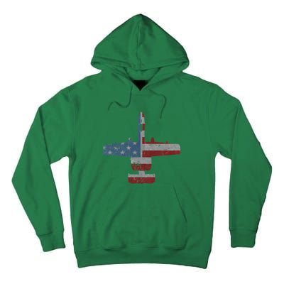 A10 Warthog Airplane American Flag Design Tall Hoodie