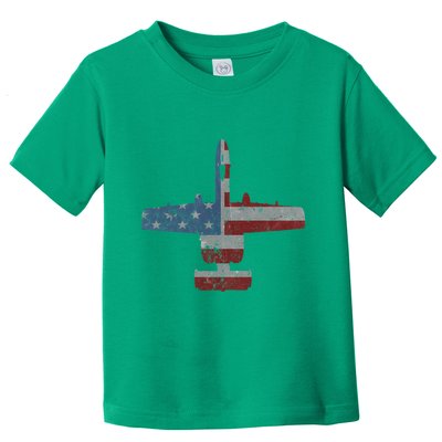 A10 Warthog Airplane American Flag Design Toddler T-Shirt