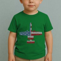 A10 Warthog Airplane American Flag Design Toddler T-Shirt