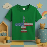A10 Warthog Airplane American Flag Design Toddler T-Shirt