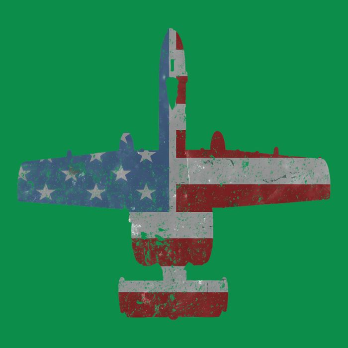 A10 Warthog Airplane American Flag Design Toddler T-Shirt