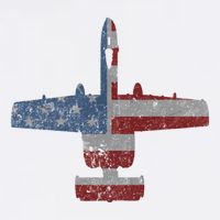 A10 Warthog Airplane American Flag Design Garment-Dyed Sweatshirt