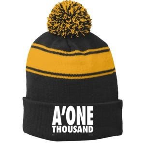 AJa Wilson AOne Thousand Stripe Pom Pom Beanie