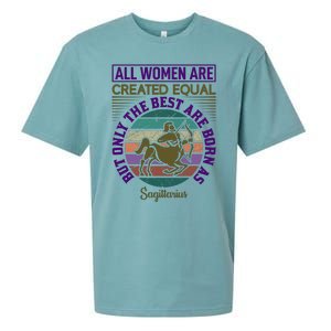 All Women Are Created Equal But The Best Are Born As Sagittirus Sueded Cloud Jersey T-Shirt