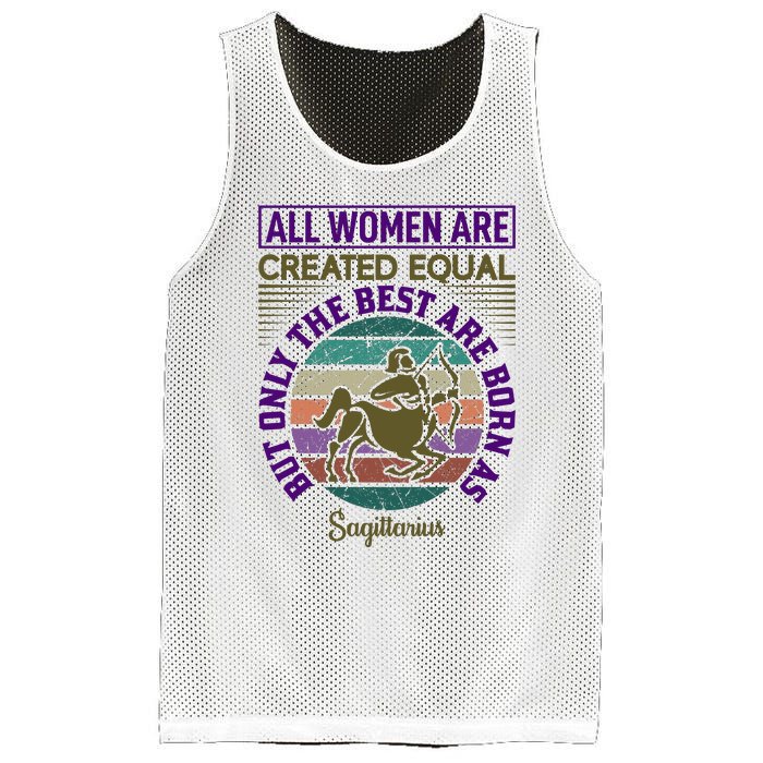 All Women Are Created Equal But The Best Are Born As Sagittirus Mesh Reversible Basketball Jersey Tank