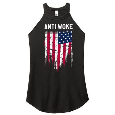 Anti Woke American Flag Patriotic Cancel Cancel Culture Women’s Perfect Tri Rocker Tank