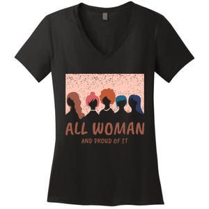 All Woman And Proud Of It Women's V-Neck T-Shirt