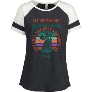 All Women Are Created Equal But The Best Are Born As Virgo Enza Ladies Jersey Colorblock Tee