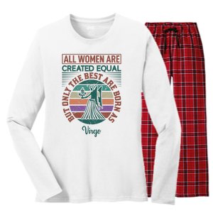 All Women Are Created Equal But The Best Are Born As Virgo Women's Long Sleeve Flannel Pajama Set 