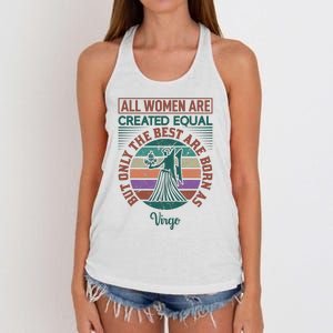 All Women Are Created Equal But The Best Are Born As Virgo Women's Knotted Racerback Tank