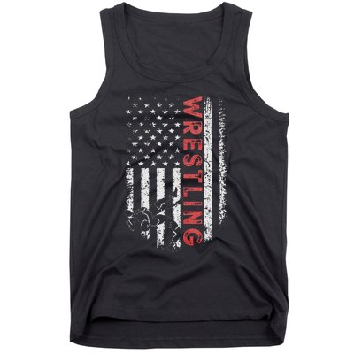 American Wrestling Apparel US Flag Wrestling For Wresters  Tank Top