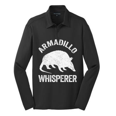 Armadillo Whisperer Armadillo Lover Silk Touch Performance Long Sleeve Polo