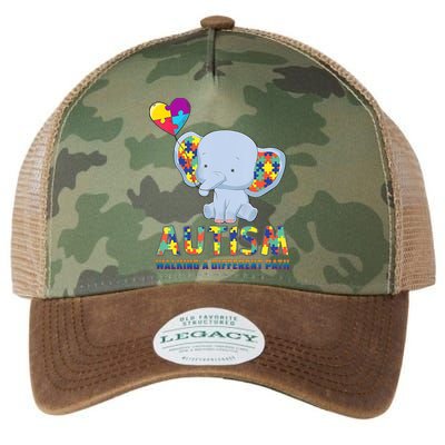 Autism Walking A Different Path Elephant Legacy Tie Dye Trucker Hat