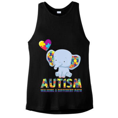 Autism Walking A Different Path Elephant Ladies PosiCharge Tri-Blend Wicking Tank