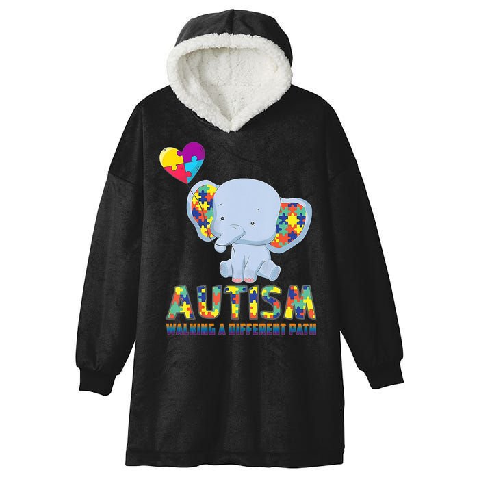 Autism Walking A Different Path Elephant Hooded Wearable Blanket