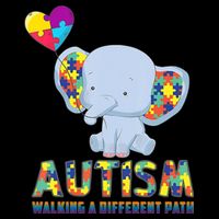Autism Walking A Different Path Elephant 7-Panel Snapback Hat