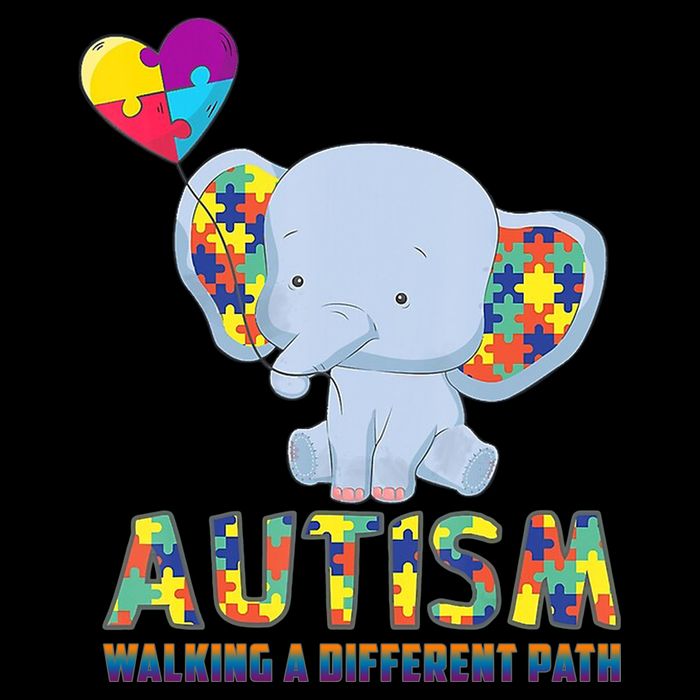 Autism Walking A Different Path Elephant 7-Panel Snapback Hat