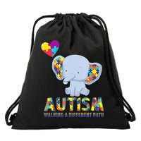 Autism Walking A Different Path Elephant Drawstring Bag