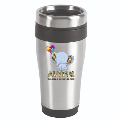 Autism Walking A Different Path Elephant 16oz Travel Tumbler