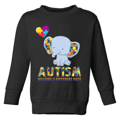 Autism Walking A Different Path Elephant Toddler Sweatshirt