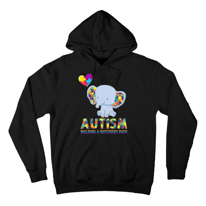 Autism Walking A Different Path Elephant Tall Hoodie