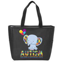 Autism Walking A Different Path Elephant Zip Tote Bag