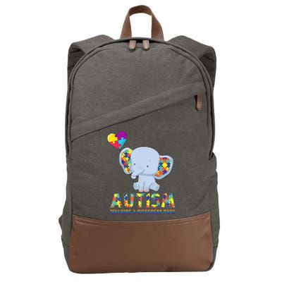 Autism Walking A Different Path Elephant Cotton Canvas Backpack