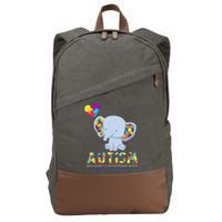 Autism Walking A Different Path Elephant Cotton Canvas Backpack