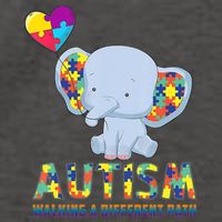 Autism Walking A Different Path Elephant Vector Backpack