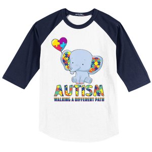 Autism Walking A Different Path Elephant Baseball Sleeve Shirt