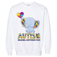 Autism Walking A Different Path Elephant Garment-Dyed Sweatshirt